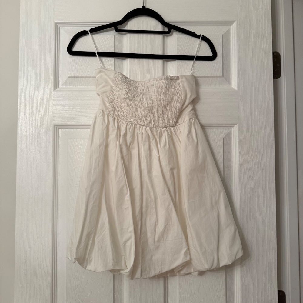 Princess Polly Melaina Bubble Hem Mini Dress White - Picture 4 of 5